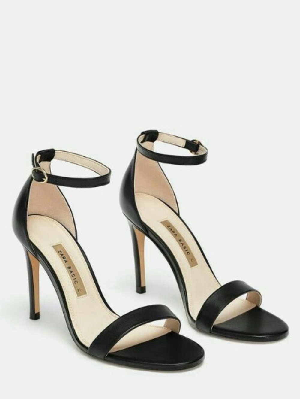 Zara  sandals high heels minimalistic strap black 38/7,5 barely there